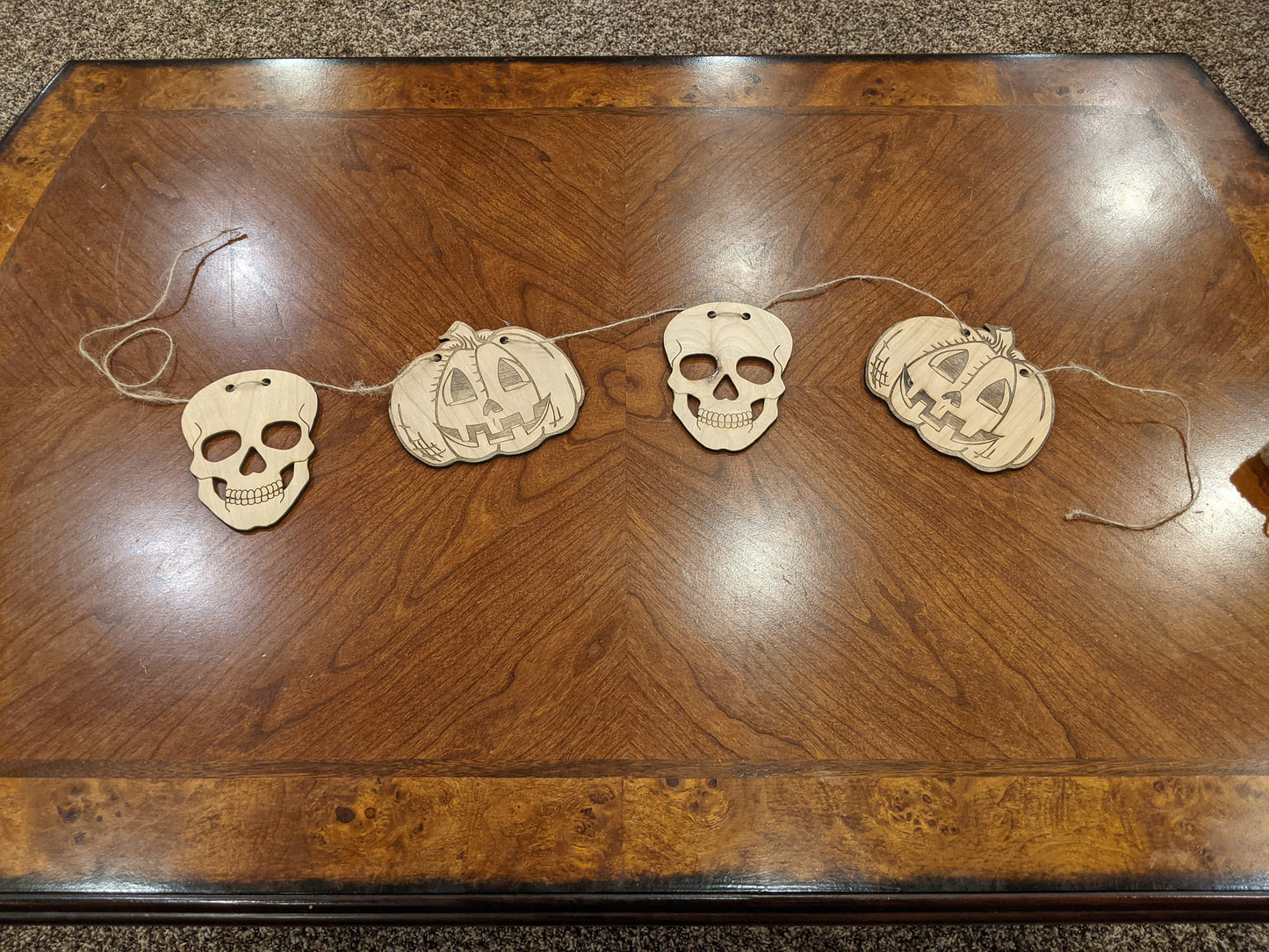 Wooden Halloween Garland, Halloween Decoration, Halloween Wall Hanging