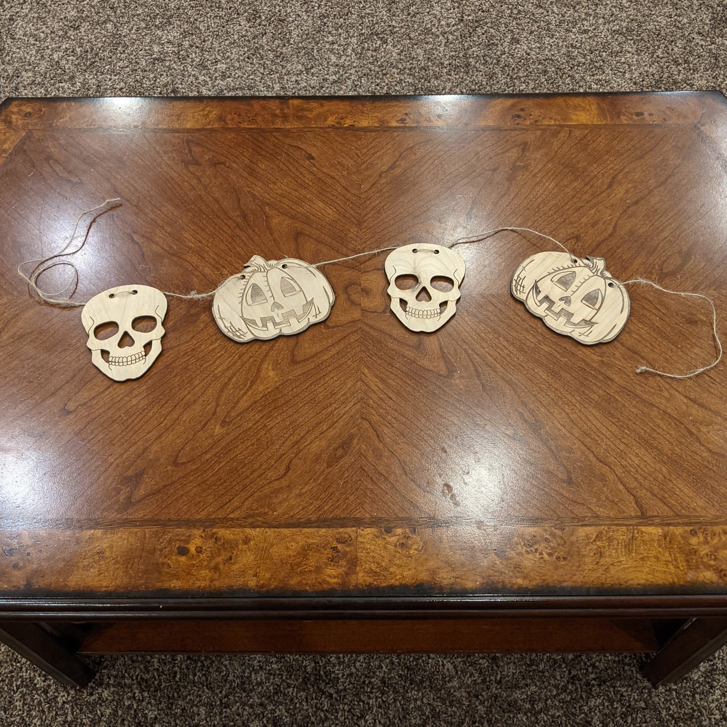 Wooden Halloween Garland, Halloween Decoration, Halloween Wall Hanging