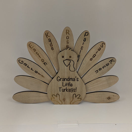 Customizable Wooden Turkey